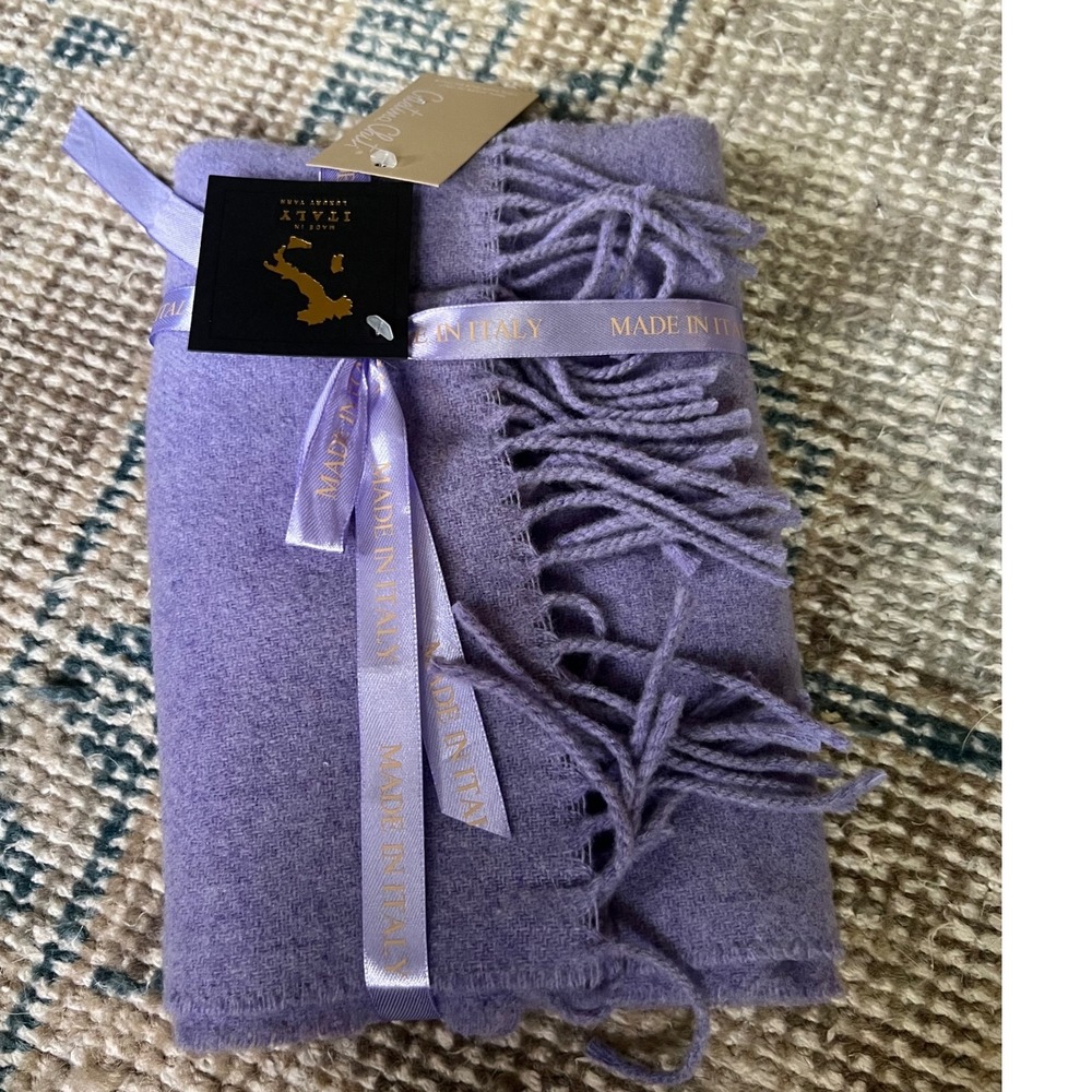Luxe Purple Scarf 2026 Color Pop 100% Italian Wool Made In Italy Holiday Gift